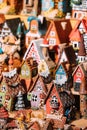 Traditional Souvenirs Small House Toys At European Market. Funny Souvenir From Tallinn, Estonia,