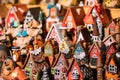 Traditional Souvenirs Small House Toys At European Market. Funny Souvenir From Tallinn, Estonia, Europe