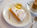 Traditional spanish almond pie Tarta de Santiago Royalty Free Stock Photo