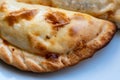 traditional Spanish appetizer or main course - empanada - on a plate Royalty Free Stock Photo