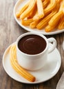 Traditional Spanish chocolate with churros