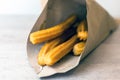 Traditional Spanish dessert churros Royalty Free Stock Photo