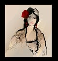 Traditional Spanish Flamenco woman Royalty Free Stock Photo