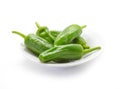 Traditional spanish green peppers. Pimientos de padron.