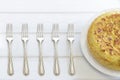 Traditional Spanish omelette. Five forks cuisine