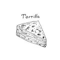 Traditional spanish snack tortilla, vector illustration