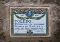 Traditional spanish tile on the wall of a building