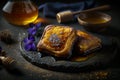 Traditional Spanish torrijas (French toasts). Dessert of Holy Week. Classic Easter Treat in Spain. Generative AI