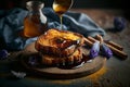 Traditional Spanish torrijas (French toasts). Dessert of Holy Week. Classic Easter Treat in Spain. Generative AI