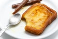 Traditional Spanish torrijas (French toasts). Dessert of Holy Week Royalty Free Stock Photo