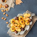 Traditional spanish treats for catalonian castanyada holiday, almond pastry panellets