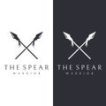 Traditional spear head and spear head logo template design for hunting