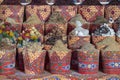 Traditional spices bazaar with herbs and spices in street old market in Sharm El Sheikh, Egypt. close up Royalty Free Stock Photo