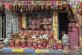 Traditional spices bazaar with herbs and spices in street old market in Sharm El Sheikh, Egypt. close up Royalty Free Stock Photo