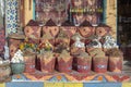 Traditional spices bazaar with herbs and spices in street old market in Sharm El Sheikh, Egypt. close up Royalty Free Stock Photo