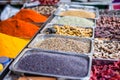 Traditional spices market in India.