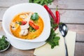 Traditional spicy Thai Tom Yam soup Royalty Free Stock Photo
