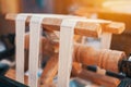 Traditional spinning wheel machine for making natural silk from silkworm