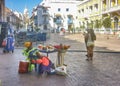 Traditional Square at Historic Center of Cartagena de Indias Col Royalty Free Stock Photo