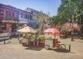 Traditional Square at Historic Center of Cartagena de Indias Col Royalty Free Stock Photo