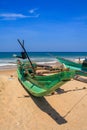 Traditional, Sri Lankan fishing boat, beach, COlombo, Sri Lanka