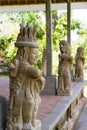 Traditional statues at Pura Taman Ayun temple in Mengwi, Bali, Indonesia Royalty Free Stock Photo