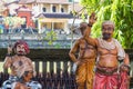 Traditional statues at Pura Taman Ayun temple in Mengwi, Bali, Indonesia Royalty Free Stock Photo