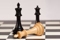 Black King Victory on Chess Board Royalty Free Stock Photo