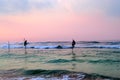 Traditional stilt fishermen in Sri Lanka.