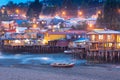 Traditional stilt houses know as palafitos in the city of Castro at Chiloe Island in Chile Royalty Free Stock Photo