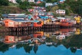 Traditional stilt houses know as palafitos in the city of Castro at Chiloe Island