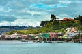 Traditional Stilt Houses known as Palafitos in Castro, Chiloe Island Royalty Free Stock Photo