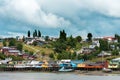 Traditional Stilt Houses known as Palafitos in Castro, Chiloe Island Royalty Free Stock Photo