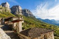 Traditional stone architecture in the village Mikro Papigko, Epirus, Greece Royalty Free Stock Photo