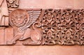 Traditional stone carving ornament on a wall of Armenian Orthodox Church