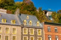 Traditional stone houses and Funicular in Quebec City Royalty Free Stock Photo