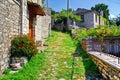 Traditional stone-made footwalk at Vitsa village in Zagoria area Royalty Free Stock Photo