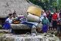 Megalithic Stone Tomb in the Middle of Some Traditional Sumbanese Village, Sumba Island, Indonesia Royalty Free Stock Photo