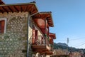 Traditional 2-storey stone house in mountenous Elati, Greece Royalty Free Stock Photo