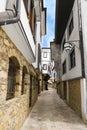 Traditional street alley in Old town in Ohrid, Macedonia