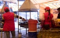 Traditional street fast food in Bolivia