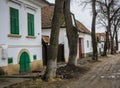 Traditional street with houses in rural Transylvanian village