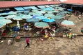 Traditional street market with tropical fruits and vegetables