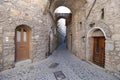 Traditional Street in Mesta, Chios Island, Greece Royalty Free Stock Photo