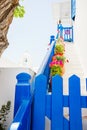 Traditional street of Mykonos island in Greece Royalty Free Stock Photo