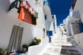Traditional street of Mykonos island in Greece Royalty Free Stock Photo