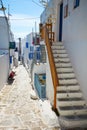 Traditional street of Mykonos island in Greece Royalty Free Stock Photo