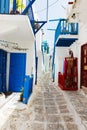 Traditional street of Mykonos island in Greece Royalty Free Stock Photo