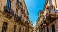 A traditional street on Ortygia island in Syracuse, Sicily