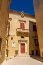 Traditional street in the town center of Mdina, the silent city of  Malta Royalty Free Stock Photo